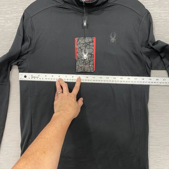 SPYDER 1/4 Zip Shirt Mens Small Black Base Layer Lightweight Pullover Quick Dry - Picture 8 of 11